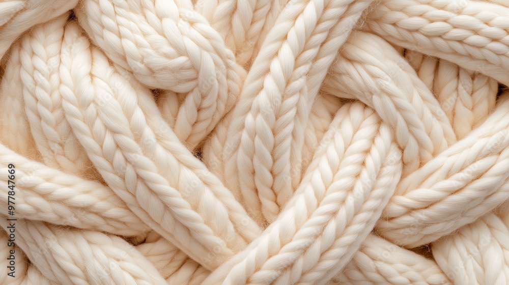 Close-up of a knitted blanket with detailed texture. Close-up of a knitted blanket with detailed texture.