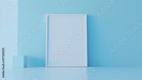 A high-definition image of an elegant picture frame hanging on a wall. 