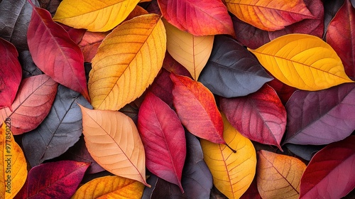 Red and Orange Autumn Leaves Background