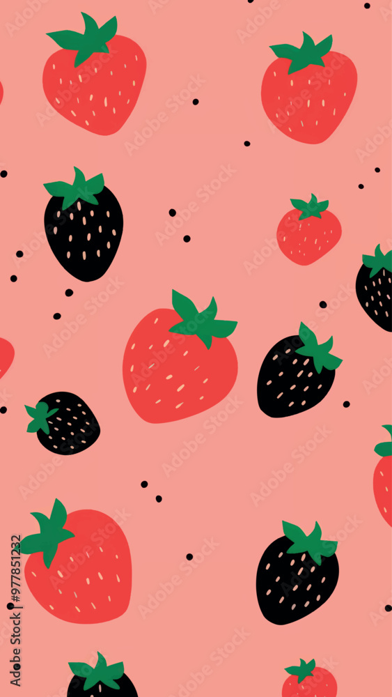 Colorful strawberries seamless pattern Colorful strawberries seamless pattern