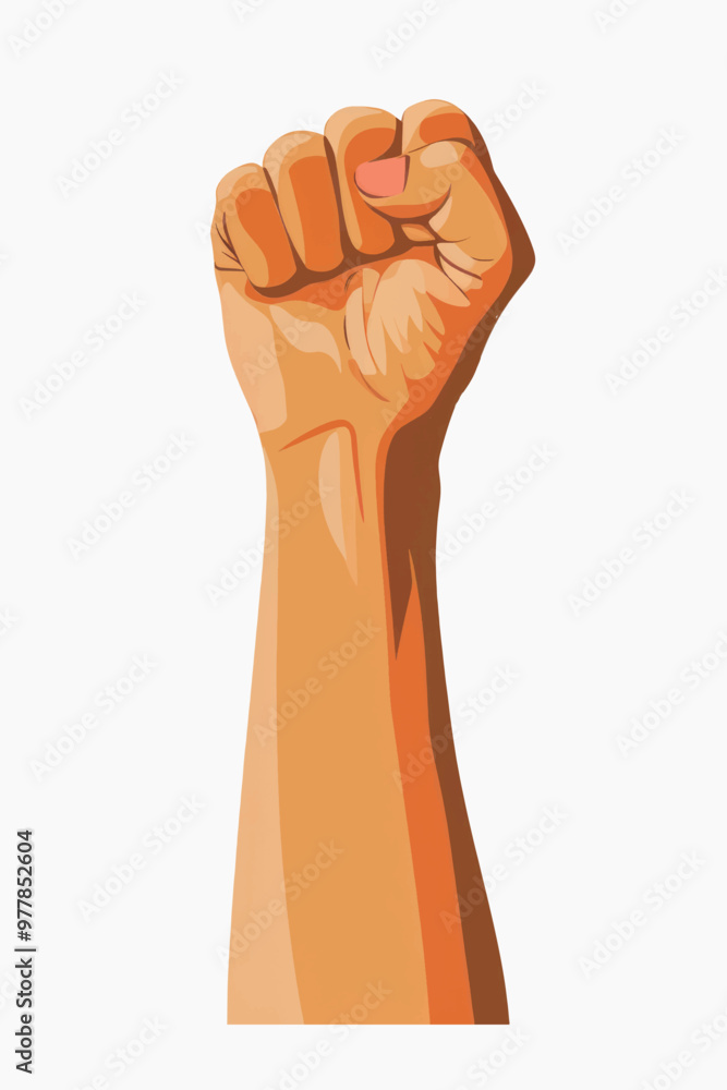 Raised fist symbolizing empowerment. Raised fist symbolizing empowerment.