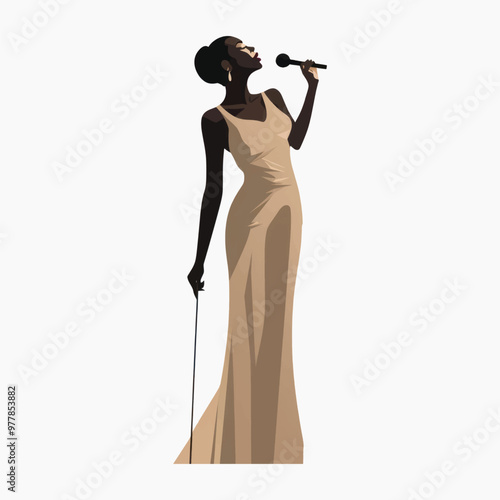Elegant singer performing on stage
