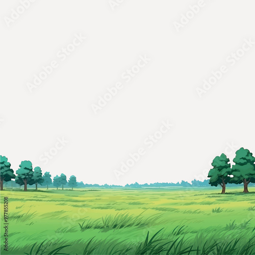 Serene green field landscape