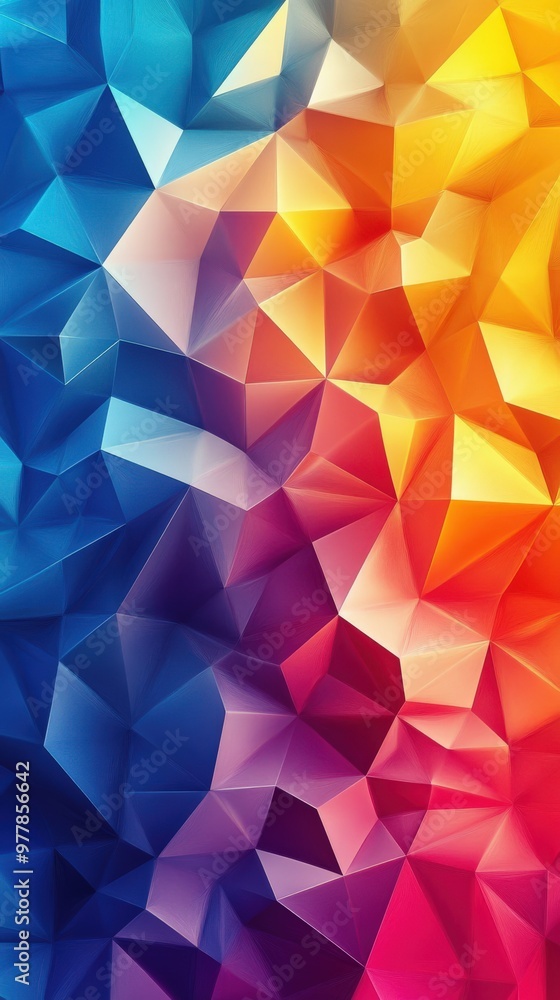 Polygonal shapes with contrasting colors in motion Polygonal shapes with contrasting colors in motion