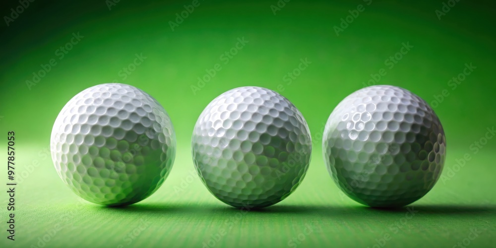 3 golf balls on green background in 3 golf balls on green background in