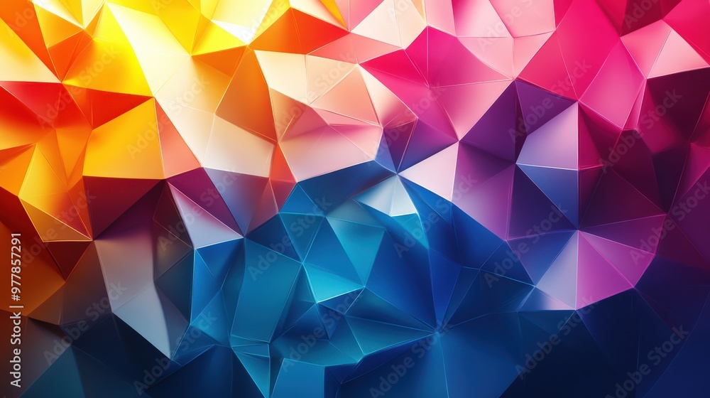 Polygonal shapes with contrasting colors in motion Polygonal shapes with contrasting colors in motion