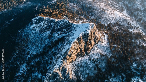 fantastic landscape scene with mountain, aerial view of the mountain, landscape scenery