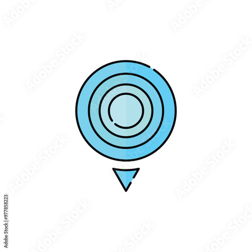 Location Icon Vector. GPS Icon. Lineal or Linear Color.