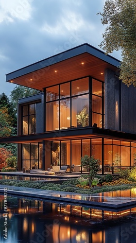 Contemporary modern house sleek residential architecture large exterior picture