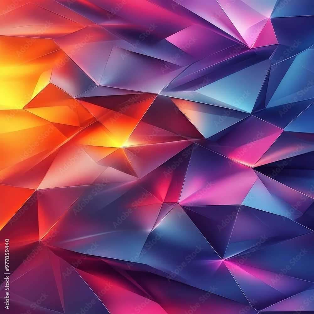 Polygonal shapes with contrasting colors in motion Polygonal shapes with contrasting colors in motion