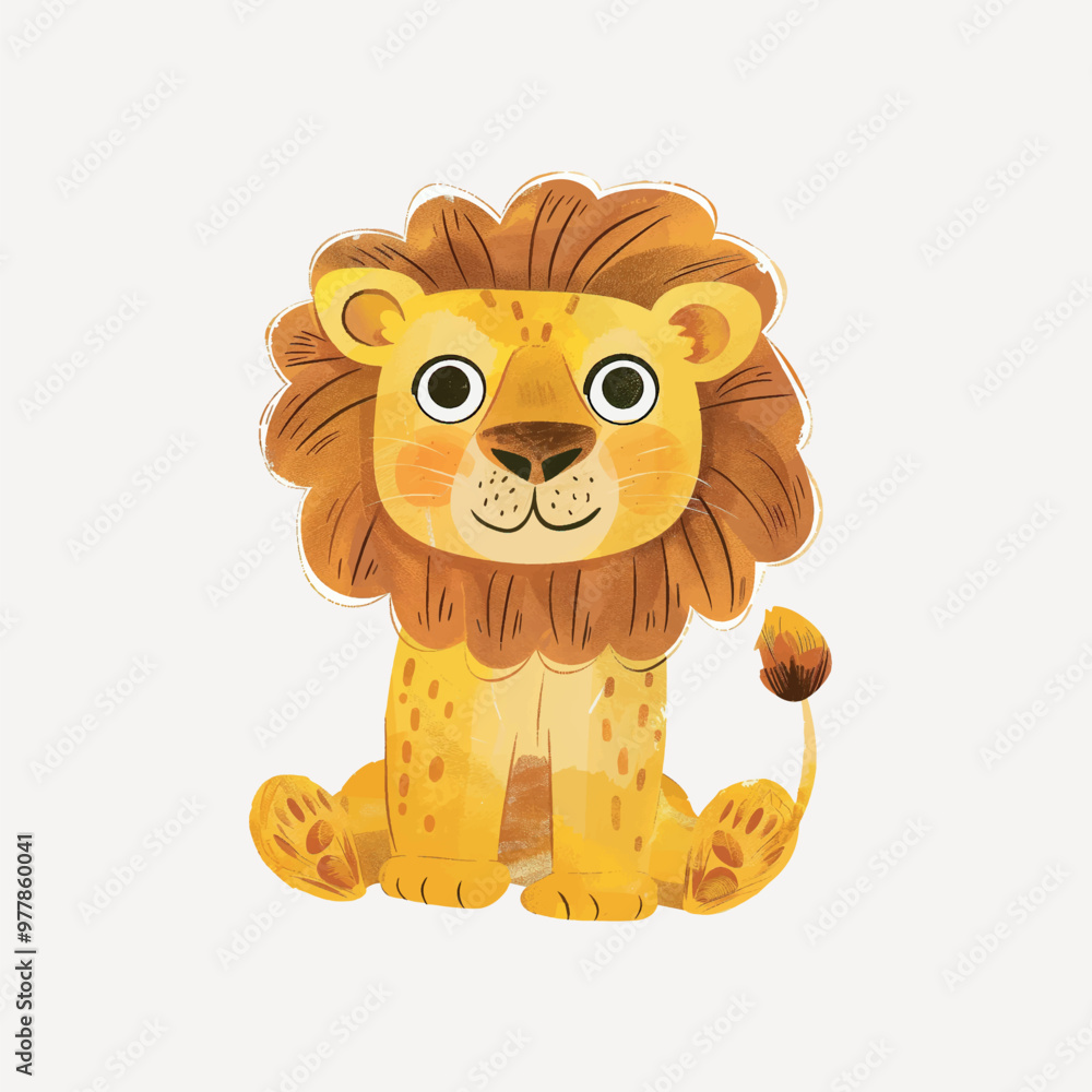 Cute illustrated lion cartoon Cute illustrated lion cartoon