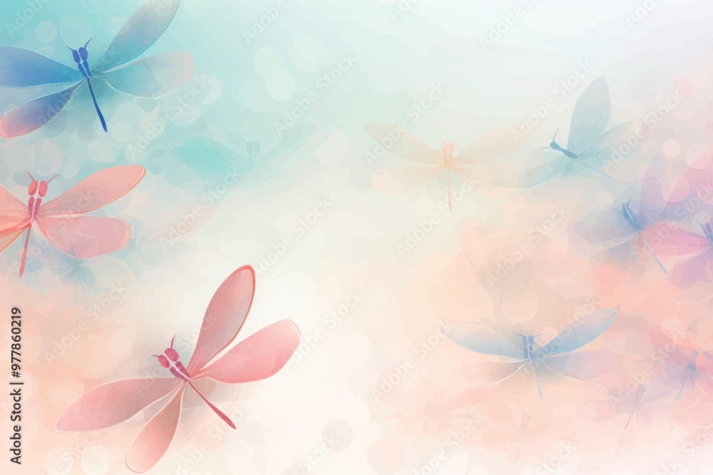 Colorful dragonflies in dreamy background Colorful dragonflies in dreamy background