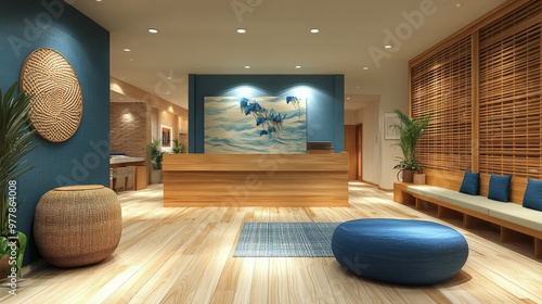 Elegant modern living room with warm lighting and stylish furniture in luxuri...