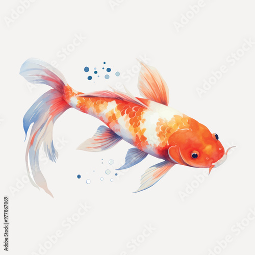 Colorful koi fish illustration