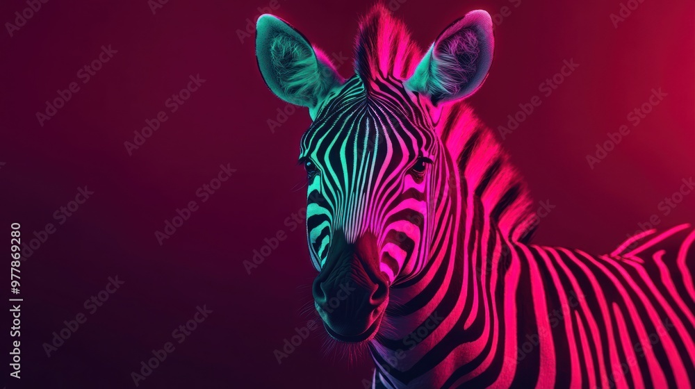Neon Zebra Portrait Neon Zebra Portrait