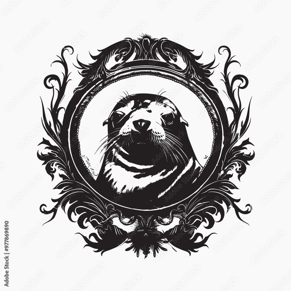 Obraz premium Elegant seal ornate illustration