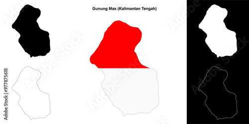Gunung Mas blank outline map set