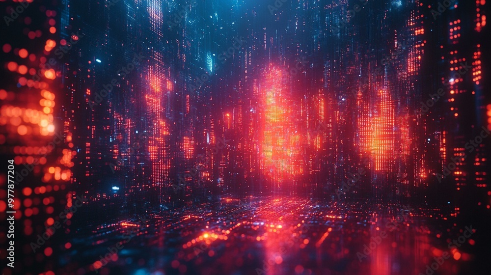 an Screen damage effect with colorful digital glitch error and glowing details on a teal blue background. an Screen damage effect with colorful digital glitch error and glowing details on a teal blue background.