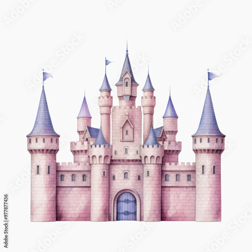 Enchanting fairytale castle illustration
