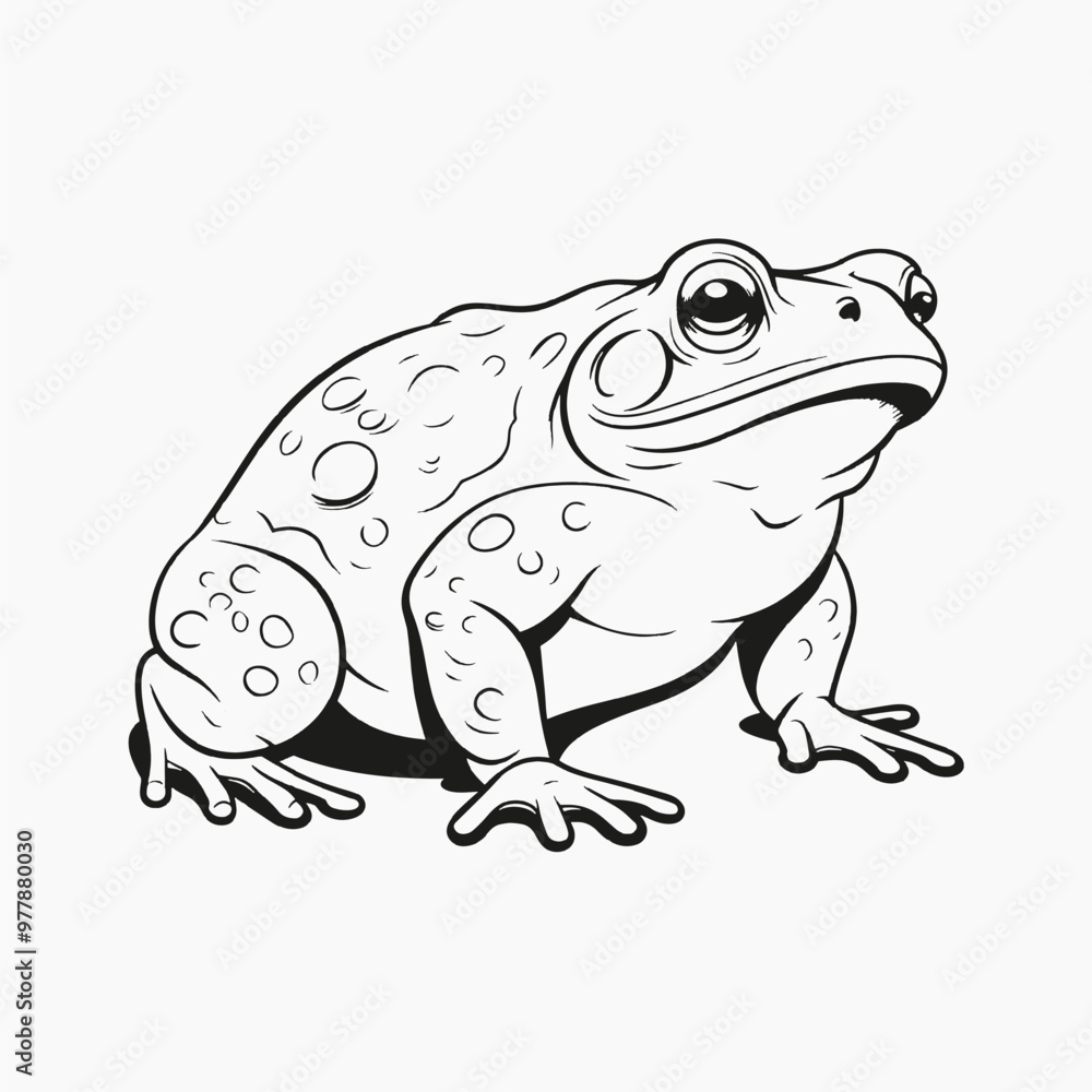 Detailed black and white frog illustration Detailed black and white frog illustration