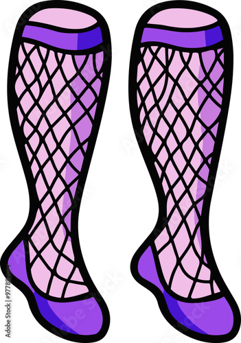 Colorful Fishnet Stockings Illustration