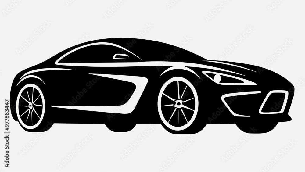 Fototapeta premium Sleek modern sports car silhouette
