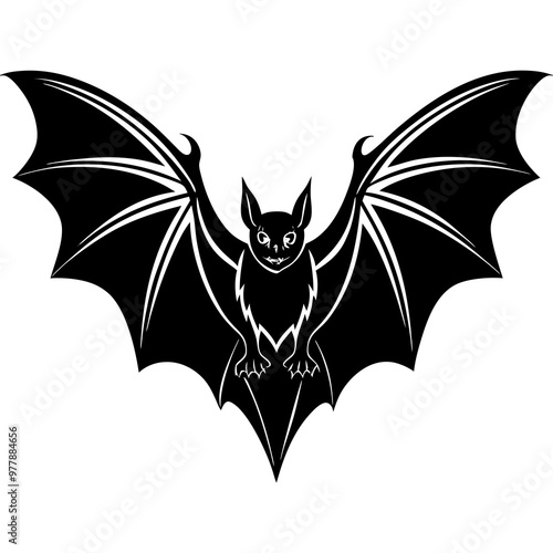 Bat in mid-flight with outstretched wings and a mysterious aura vector