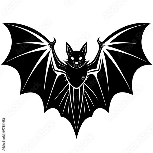 Bat in mid-flight with outstretched wings and a mysterious aura vector