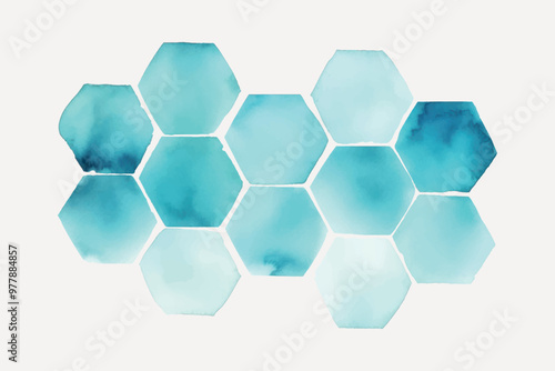 Abstract hexagonal watercolor pattern