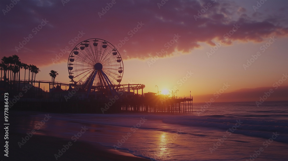 Santa Monica Pier at Sunset Santa Monica Pier at Sunset