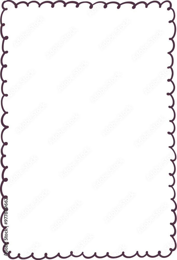 Empty whimsical wavy rectangular frame. Black simple hand-drawn border. Design for greeting card, wedding invitation, poster. Vector illustration Empty whimsical wavy rectangular frame. Black simple hand-drawn border. Design for greeting card, wedding invitation, poster. Vector illustration