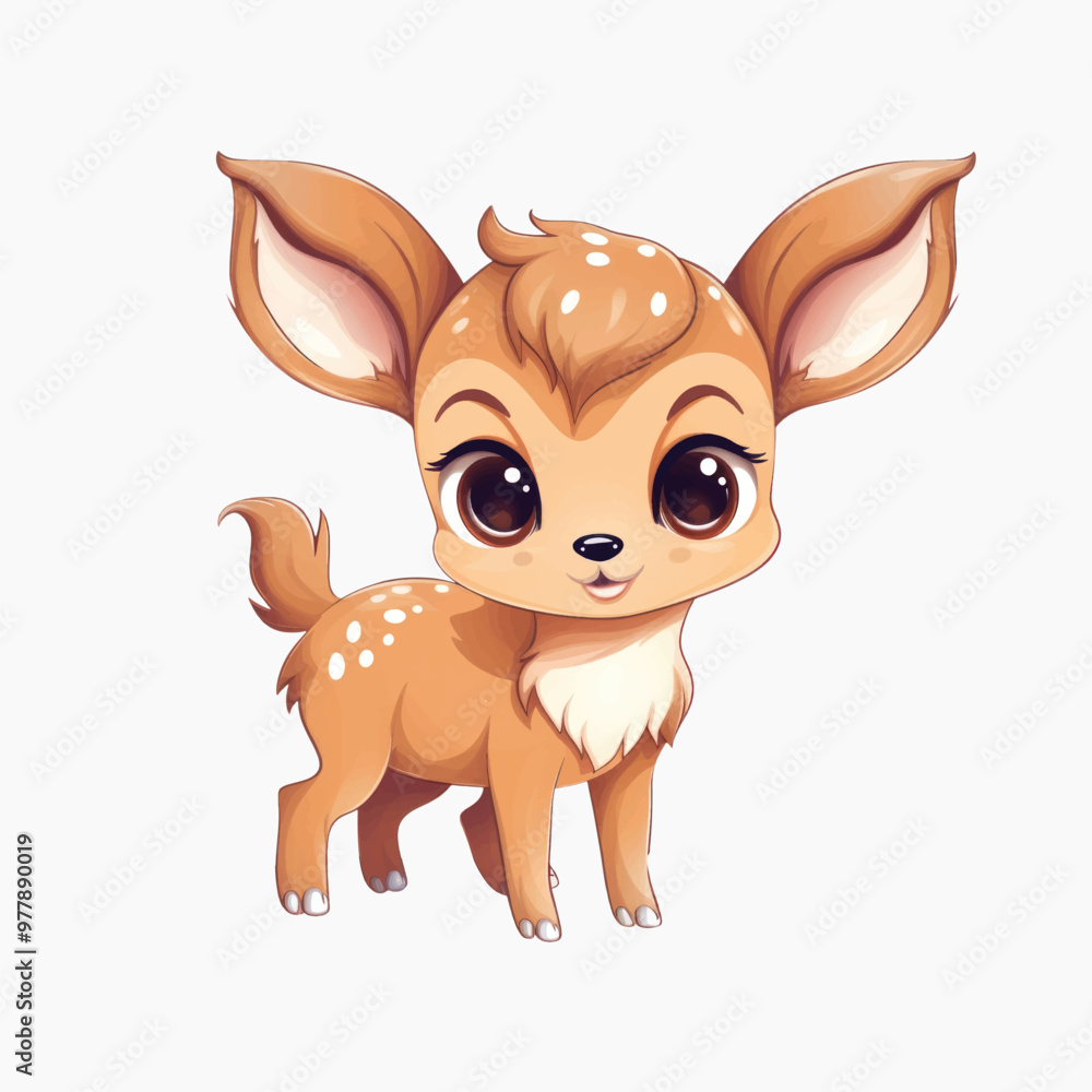 Adorable cartoon baby deer illustration Adorable cartoon baby deer illustration