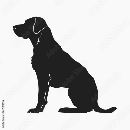 Silhouette of sitting dog