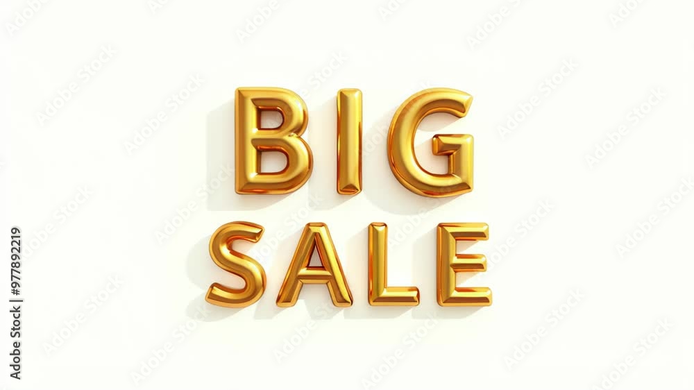 Animated inscription big discounts on white background Animated inscription big discounts on white background