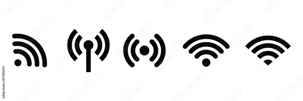 Set of Wi-fi signal icon collection. Wireless network icon. Internet Connection symbol. Vector Illustration. Set of Wi-fi signal icon collection. Wireless network icon. Internet Connection symbol. Vector Illustration.