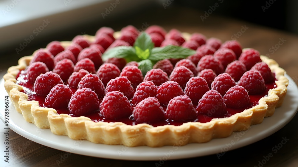 Raspberry tart with a buttery crust Raspberry tart with a buttery crust
