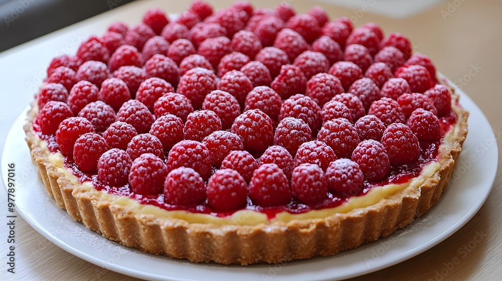 Raspberry tart with fresh raspberries Raspberry tart with fresh raspberries