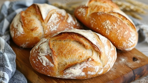 Rustic bread with a thick crust