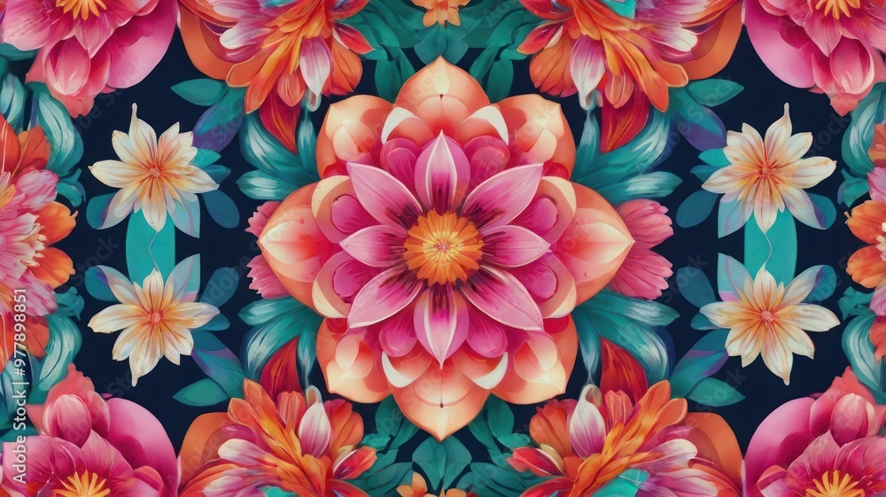 Folk pattern, floral background, wallpaper Folk pattern, floral background, wallpaper