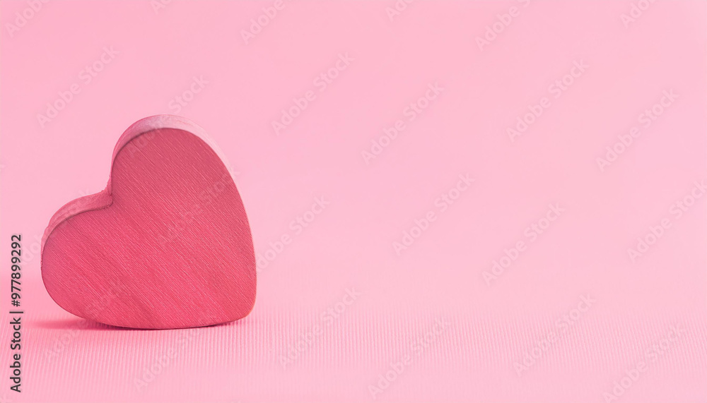 Pink wooden heart shape isolated on pink backdrop. Love, romantic, and Valentine's day concept. Pink wooden heart shape isolated on pink backdrop. Love, romantic, and Valentine's day concept.