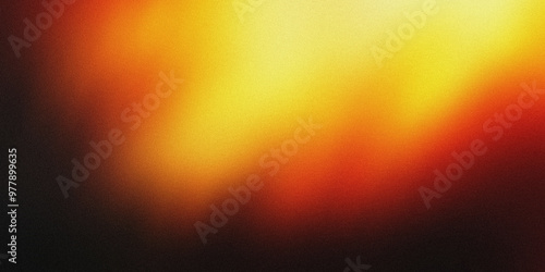 Blurred gradient from sunny yellow to rich orange, fading into a deep black background, noise texture effect