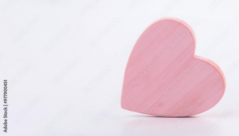 Pink wooden heart shape isolated on white backdrop. Love, romantic, and Valentine's day concept. Pink wooden heart shape isolated on white backdrop. Love, romantic, and Valentine's day concept.