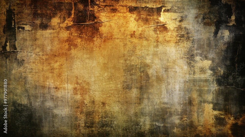 Fototapeta premium Abstract grunge background with brown, orange, and gray hues, with a textured, distressed look.