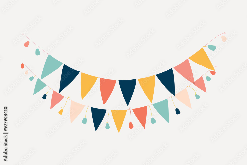 Obraz premium Colorful festive triangular bunting