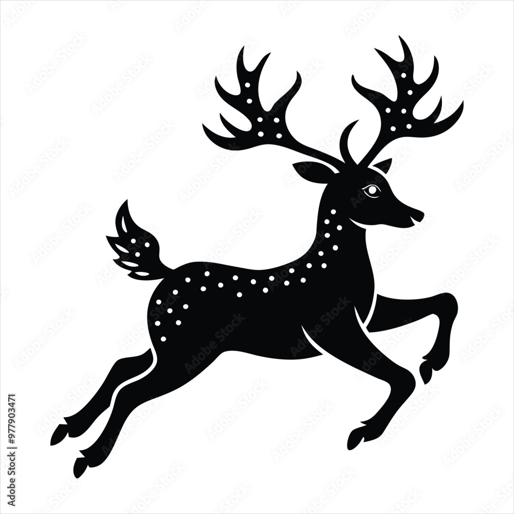 Christmas deer silhouette vector/ Reindeer silhouette vector illustration Christmas deer silhouette vector/ Reindeer silhouette vector illustration