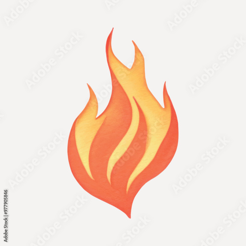 Stylized flame icon illustration