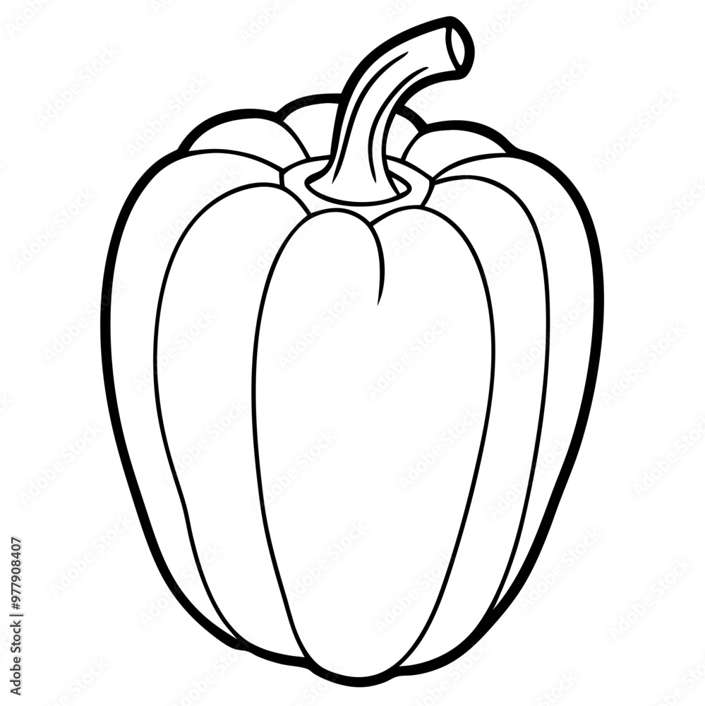 A white colored drawing of a pepper. The pepper is cut in half and has a stem sticking out of it A white colored drawing of a pepper. The pepper is cut in half and has a stem sticking out of it