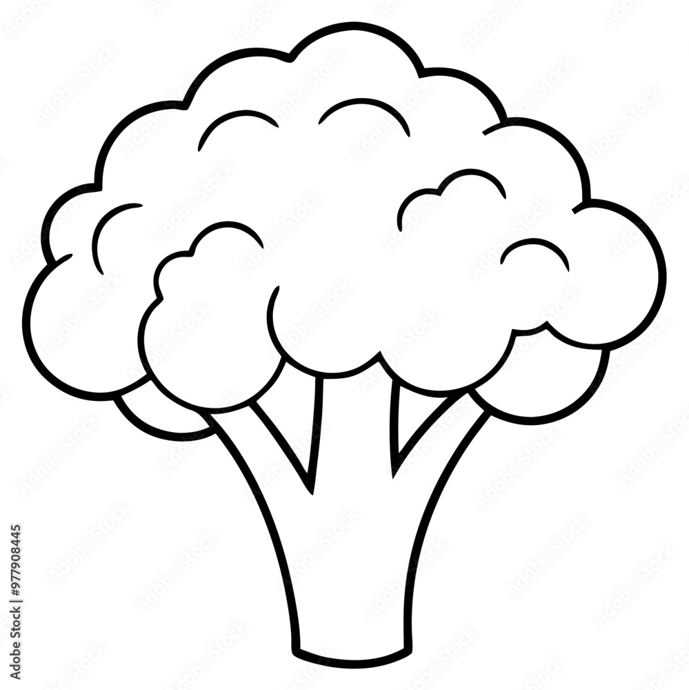 A large white broccoli tree. The tree is very large and has a lot of branches A large white broccoli tree. The tree is very large and has a lot of branches