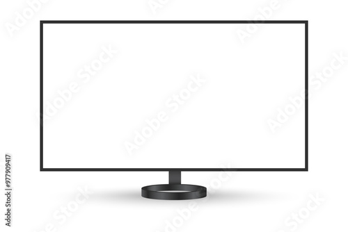 computer monitor or a TV mock up with a white background