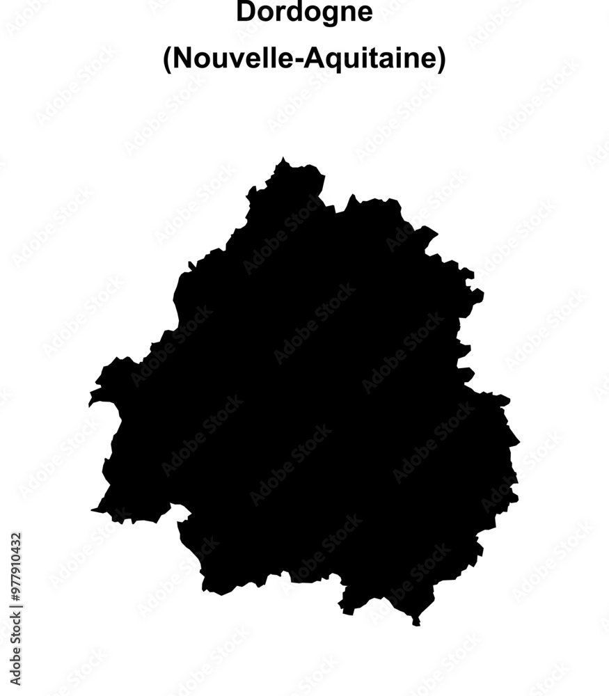 Obraz premium Dordogne department blank outline map